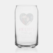 Bruiloft Proost op Liefde Hart Foto Blikvorm Glas (Achterkant)