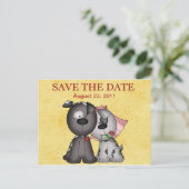 Bruiloft Puppies Save the Date Briefkaart (Staand voorkant)
