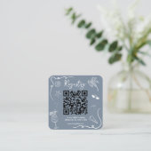 Bruiloft QR-code Cadeau Registratie Strand Doodle Informatiekaartje (Staand voorkant)