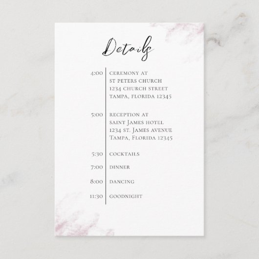 Bruiloft QR-code Eenvoudige Bourgondische tijdlijn Informatiekaartje (Voorkant)