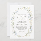 Bruiloft QR-code elegant met bloemenweide Kaart (Voorkant)