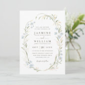 Bruiloft QR-code elegant met bloemenweide Kaart (Staand voorkant)