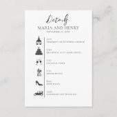 Bruiloft QR-code Elegante Bourgondische tijdlijn Informatiekaartje (Voorkant)