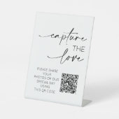 Bruiloft QR Code Foto App Upload Reclamebord Met Voetstuk (Voorkant)