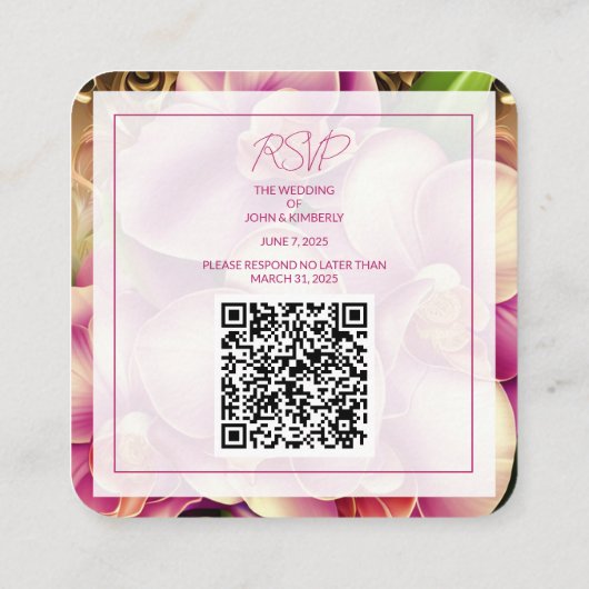  bruiloft QR-code RSVP behuizing Kaart (Achterkant)