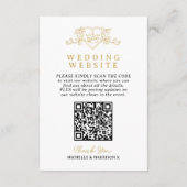 Bruiloft QR code website liefde hart kroon monogra Informatiekaartje (Achterkant)