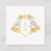 Bruiloft QR delen liefde paarden monogram grijs ge Informatiekaartje (Voorkant)