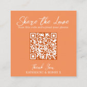 Bruiloft QR delen liefde paarden monogram grijs ko Informatiekaartje (Achterkant)