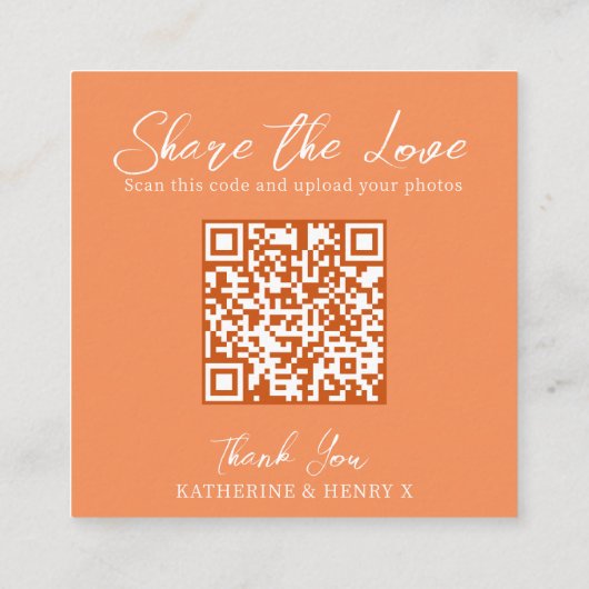 Bruiloft QR delen liefde paarden monogram grijs ko Informatiekaartje (Achterkant)