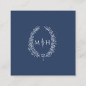 Bruiloft QR foto delen hart ovale bladeren monogra Informatiekaartje (Voorkant)