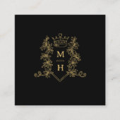 Bruiloft QR foto delen liefde hart kroon monogram Informatiekaartje (Voorkant)