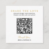 Bruiloft QR foto delen liefde hart kroon monogram Informatiekaartje (Achterkant)
