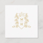 Bruiloft QR foto delen liefde hart kroon monogram Informatiekaartje (Voorkant)