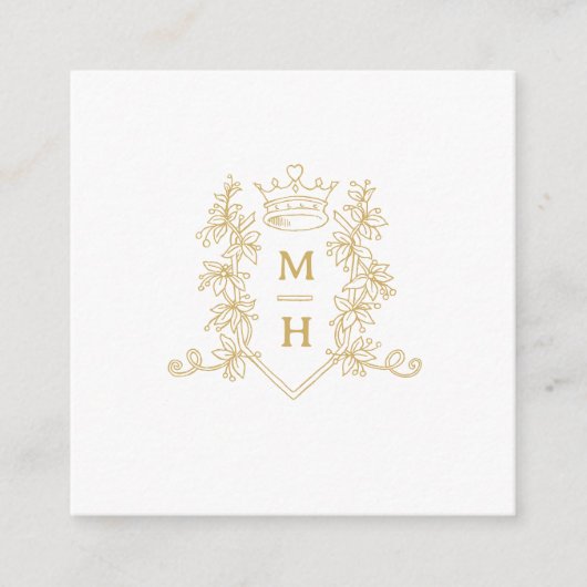 Bruiloft QR foto delen liefde hart kroon monogram Informatiekaartje