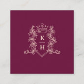 Bruiloft QR foto delen liefde kroon rood monogram Informatiekaartje (Voorkant)