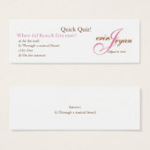Bruiloft Quiz Kaart (Voorkant /achterkant)