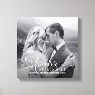 Bruiloft Quote Custom Foto Canvas Print
