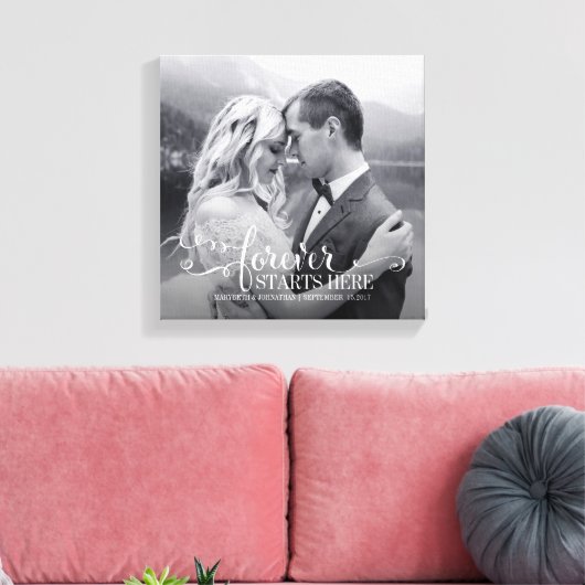Bruiloft Quote Custom Foto Canvas Print (Insitu (Woonkamer))