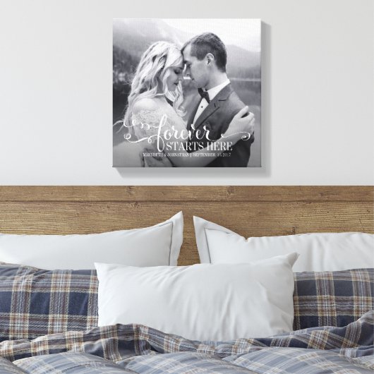 Bruiloft Quote Custom Foto Canvas Print (Insitu (Slaapkamer))