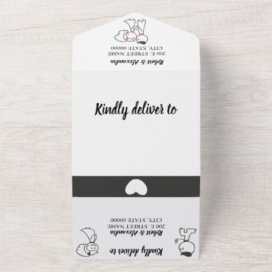 bruiloft | Reactie op RSVP en huwelijk All In One Uitnodiging (Buitenkant)