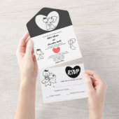 bruiloft | Reactie op RSVP en huwelijk All In One Uitnodiging (Afscheurbaar)