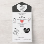 bruiloft | Reactie op RSVP en huwelijk All In One Uitnodiging (Binnen)