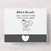 bruiloft | Reactie op RSVP en huwelijk All In One Uitnodiging (Achterkant)