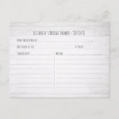 Bruiloft Recept Kant Zonnebloem Hout Lichtjes Uitnodiging Briefkaart (Achterkant)