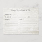 Bruiloft Recept sappige Planten Rustiek Hout Uitnodiging Briefkaart (Achterkant)