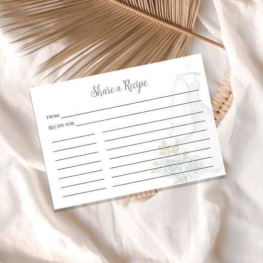 Bruiloft Recept Verzoek Blauwe Bloem Jurk Informatiekaartje