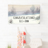 Bruiloft Receptie Banner Winter Blauw en Wit (Insitu)