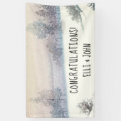 Bruiloft Receptie Banner Winter Blauw en Wit (Verticaal)