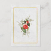 Bruiloft Receptie Bloemen Rood Goud Kerstmis Informatiekaartje (Achterkant)