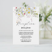 Bruiloft receptie Bloemen Wildbloemen Lente Informatiekaartje (Staand voorkant)