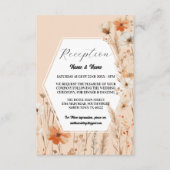 Bruiloft receptie bloemen zomer boho informatiekaartje (Voorkant)
