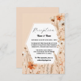 Bruiloft receptie bloemen zomer boho informatiekaartje