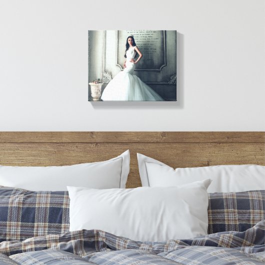 Bruiloft Receptie Bruids Portret Display Keepsake Canvas Afdruk (Insitu (Slaapkamer))