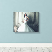 Bruiloft Receptie Bruids Portret Display Keepsake Canvas Afdruk (Insitu (Houten vloer))