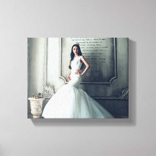 Bruiloft Receptie Bruids Portret Display Keepsake Canvas Afdruk (Voorkant)