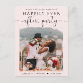 Bruiloft Receptie Foto QR Code Roze Save the Date Aankondigingskaart (Voorkant)