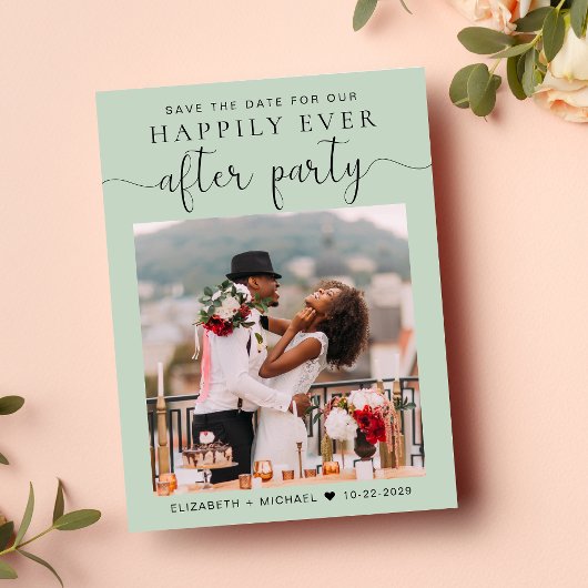 Bruiloft Receptie Foto QR Code Sage De datum opsla Aankondigingskaart