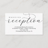 Bruiloft Receptie Tijd en locatie, Modern minimaal Informatiekaartje (Voorkant)