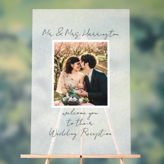 Bruiloft Receptie Welkomstbord Foto Acryl Bord (Neutraal)