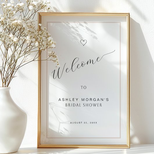 Bruiloft Receptie Welkomstbord | Minimaal Zwart Sc Perfect Poster