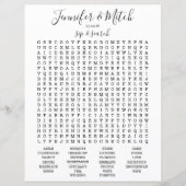 Bruiloft Receptie Woord Search Game, Aangepast spe (Voorkant)