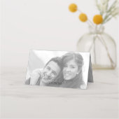 Bruiloft receptie zwart-wit foto naam plaatskaartje (Achterkant)