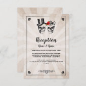 Bruiloft Reception Cards Schedels Rode Roos Informatiekaartje (Voorkant / Achterkant)