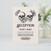 Bruiloft Reception Cards Schedels Rozen Informatiekaartje (Staand voorkant)