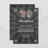 Bruiloft Reception Cards Suiker Schedel Kaart (Voorkant / Achterkant)