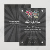 Bruiloft Reception Cards Suiker Skull Kaart (Voorkant / Achterkant)